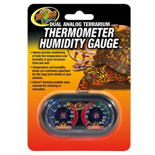 Dual Analog Terrarium Thermometer-Humidity Gauge